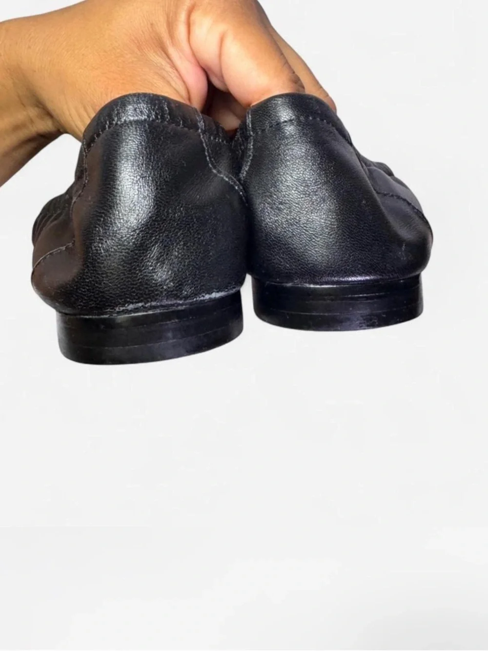 Tory Burch Black Leather Loafers with Gold Logo